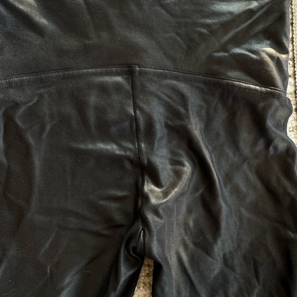 Spanx Black Faux Leather Leggings Size Medium EUC - Picture 5 of 5